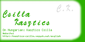 csilla kasztics business card